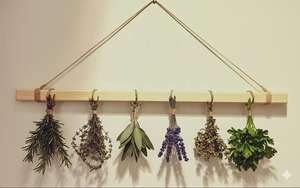 Étagère murale ronde en jute naturelle, artisanale, aux tons terreux, motif vertical Art Déco, thème floral, décoration rustique pour la maison - Product Image 1