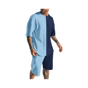 Ensemble streetwear homme t-shirt et short, coton oversize, tenue assortie, logo personnalisé, vêtements à marque privée - Product Image 5