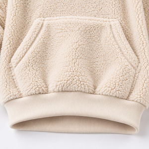 Fleece <b>Sherpa</b> Hooded Sweatshirt Beige Casual Winter Wear Anti-Pilling Knitted Pullover Solid Color Men's <b>Hoodies</b> & Sweatshirts - Product Image 5