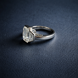 Anillo de Tres Piedras con Diamante Cultivado en Laboratorio con Corte Esmeralda, Oro Sólido de 14 Quilates, Clásico para Mujer, Certificado por IGI - Product Image 2