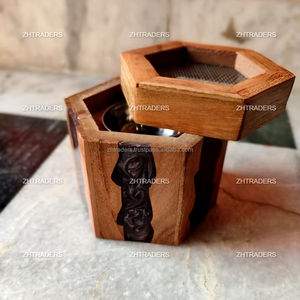Brûleur Bakhoor en résine époxy et bois de qualité supérieure Mubkhar arabe fait à la main pour parfum de maison au charbon de bois Oud pendant le Ramadan et l'Aïd - Product Image 1
