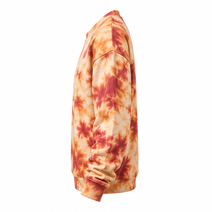 Sweat-shirt tie-dye effet soleil couchant, intérieur brossé, mélange de coton, col rond, pull, fabricant de marques privées, vêtements confortables et tendance - Product Image 2
