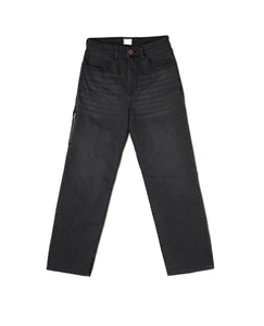 Jeans de Mezclilla Negros de Pierna Recta para Mujer, Cintura Media, Corte Regular, Pantalones Casuales con Detalle de Cremallera Lateral 2026 - Product Image 1