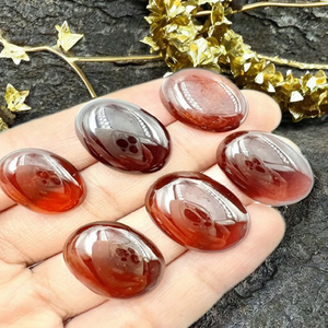 Lote Mixto de Gemas Sueltas de Granate Rojo Natural, Cabujón Ovalado Gomed, Todos los Tamaños, Efecto de Color, para Fabricación de Joyas, Gema de Hessonita, Tercera Parte - Product Image 1