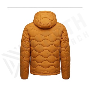 Hooded Quilted Waterproof <b>Bubble</b> Jacket Black Full Sleeve Winter Windproof Cotton Shell Knitted Fabric Polyester Filling Stand - Product Image 2