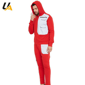 Survêtement d'hiver à capuche pour homme, unisexe, léger, avec blocs de couleur, taille élastique, pour la course à pied - Product Image 4