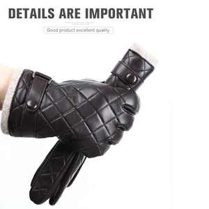 Gants de mode en cuir véritable pour l'hiver, compatibles avec les écrans tactiles, imperméables, respirants, design personnalisé, élégants, pour hommes et femmes - Product Image 2