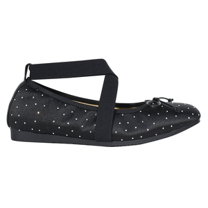 Ann'S Women Black Polka Dot Ballet <b>Flats</b> Round Toe Elastic Strap Slip On Comfort Shoes All Seasons - Product Image 2