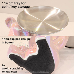 3D 6สีถาดหมีเซรามิกมัลติฟังก์ชั่นทันสมัยสำหรับตกแต่งบ้านชามเก็บจานรูปปั้นเครื่องประดับที่วางกุญแจ - Product Image 3