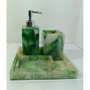 Modern Minimalist White Resin <b>Bathroom</b> <b>Accessory</b> <b>Set</b> for Stylish <b>Bathrooms</b> - Product Image 4