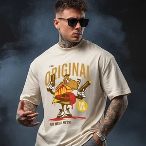 เสื้อยืดออกกำลังกายลำลอง ดีไซน์สีพื้นสดใส พิมพ์ลายทั้งตัว ไม่ซีดจาง ผ้าทอ 220 กรัม โลโก้ติดด้านหน้า - Product Image 4