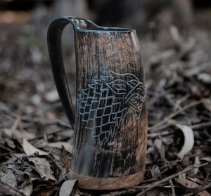 ฮอร์นแก้วไวกิ้งทำด้วยมือเขาควายธรรมชาติแท้พร้อมขอบทองเหลืองตกแต่งด้วยมือทำด้วยมือทำจากแก้วแท้สินค้าอินเดีย - Product Image 2