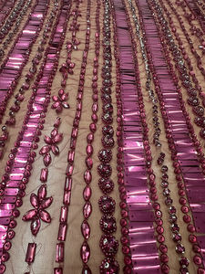 Nouveau design 2026 – Tissu en dentelle rose fuchsia pour mariage, fabriqué à la main, sur mesure, par un fabricant de dentelle - Product Image 5