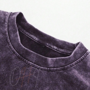 Camiseta de Hombre con Logotipo Personalizado, Estilo Acid Wash, Oversize, Desgastada, con Dobladillo Deshilachado, Streetwear, Algodón, Corte Holgado, Secado Rápido - Product Image 3