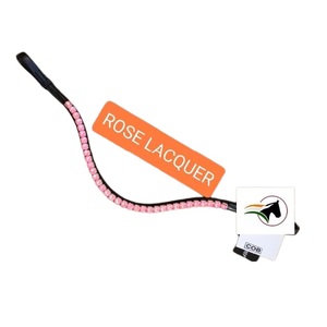 Luxury Rose Lacquer <b>Crystal</b> Browband Padded Leather Equestrian Horse Bridle Accents with Hook and Loop Quick Change System OEM - Product Image 1