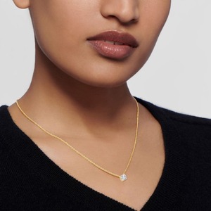 Magnifique pendentif en or rose 9 carats avec diamant de laboratoire taille coussin, pierre unique, 1,00 CTW - Product Image 5