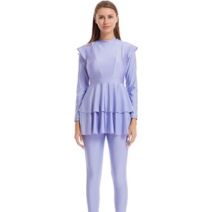 Traje de Baño Deportivo de Dos Piezas para Mujer, Burkini de Secado Rápido, Corte Alto, Estampado, Profesional, con Protección Solar para Surf - Product Image 3