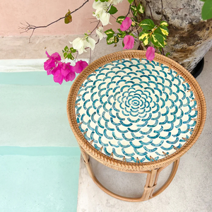 Round Shape Pearl Mosaic Rattan Tea and Coffee <b>Table</b> Inside Outside Furniture Wicker <b>Table</b> Cheap Price - Product Image 5