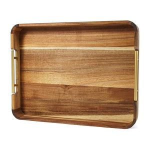 Wooden Farmhouse Decorative Tray <b>Rustic</b> Beaded Serving Display Platter for Living Room Wedding Decor - Product Image 4