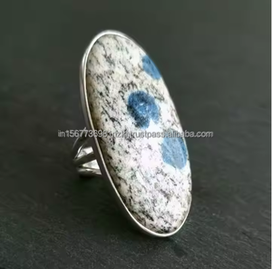 Anillo de Bodas de piedras preciosas de jaspe K2 ovalado hecho a mano regalo elegante de piedra natal para ella para compromiso - Product Image 3