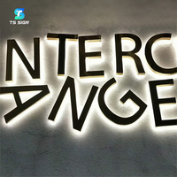 Lettres LED Halo Lit 3D en acrylique rétroéclairées pour la décoration murale de la réception d'un bureau d'entreprise