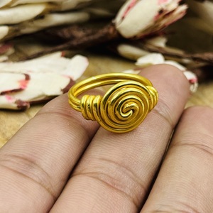 Market Favorite Spiral Wire <b>Ring</b> Boho Brass <b>Ring</b> For Women 18K Gold Plated <b>Statement</b> Swirl Design <b>Ring</b> For Wholesale/OEM/ODM - Product Image 2