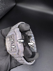 Luxury Stainless Steel Square <b>Case</b> 41mm Analog Moissanite Diamond Automatic Mechanical <b>Watch</b> Push Button Hidden Clasp-Unisex - Product Image 5