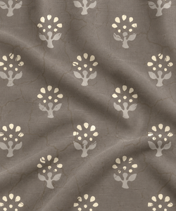 Tissu en coton et lin respirant imprimé bleu indigo biologique, motif floral tissé, pour rideaux, housses de coussin, sacs - Product Image 2
