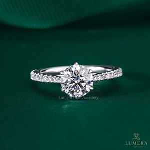 Premium Quality 9K/10K/14K/18K Gold Lab Grown <b>Ring</b> 6.25 mm Round Shape <b>Diamond</b> <b>Ring</b> With IGI Certificate for Women Gift - Product Image 4