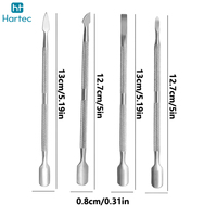 Nouveau Kit de Manucure et de Soin 4-en-1 Tendance, Double Embout, en Acier Inoxydable de Qualité Médicale, Durable, avec Repousse-Cuticules Multi-Têtes