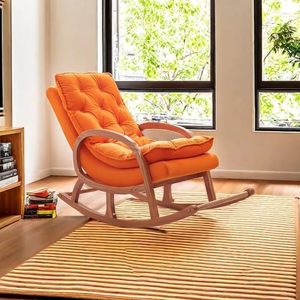 Fauteuil à bascule en bois artisanal – Fauteuil à bascule Chesterfield en velours capitonné avec siège rembourré, élégante chaise longue - Product Image 2