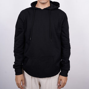 Men Regular Fit Winter <b>Fleece</b> Heavyweight 100% Cotton <b>Black</b> Hoodies Blank Pullover Custom Logo Streetwear OEM Wholesale - Product Image 2