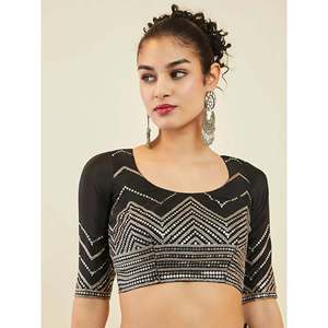 Enchanting Black <b>Sequins</b> <b>Art</b> Silk Partywear Lehenga Choli with Ruffles and Rhinestones - Product Image 5