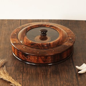 Decorative Wooden Masala Dabba with Multiple Sections for Kitchen Counter Storage and Home Dining Accessories - Product Image 4