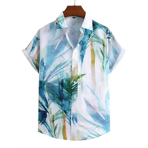 Wholesale Customized <b>Men</b>’s Summer <b>Stretch</b> Print Shirt Short Sleeve Casual Fashion Shirt - Product Image 2