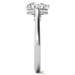 Anillo de Compromiso de Plata de Ley 925 con Moissanita de Corte Redondo de 1.3 CT VVS1, con Halo Oculto y Piedra de Acento - Product Image 5