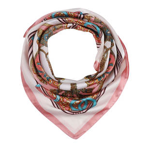 Pañuelo de seda floral ligero para mujer, pañuelo de seda satinada clásico para mujer, pañuelo de seda suave estampado para el cabello para mujer - Product Image 1