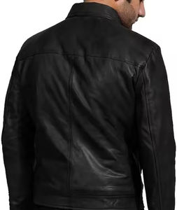 Chaqueta de Cuero para Hombre 2026 de Alta Calidad, Personalizada, Resistente al Agua, de Piel Vacuna, Color Negro, con Cierre de Cremallera, Venta al Por Mayor - Product Image 3