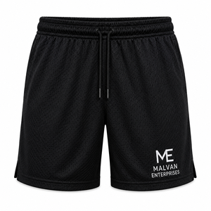 Premium <b>Black</b> Mesh Shorts Drawstring Closure Unisex Solid Design Short Length Sports Shorts Outdoor Shorts - Product Image 1