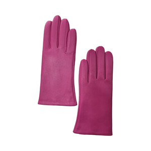 Pink Leather Wrist <b>Gloves</b> Plain Style Unlined Winter Casual Wear - Product Image 4