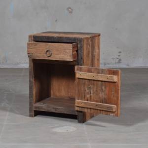 Best Collection Multifunction <b>Space</b>-<b>Saving</b> Traditional Handmade Solid Wood Side <b>Table</b> Cabinet with Antique Himalayan Art - Product Image 2