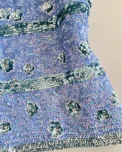 Lavender Mist Autumn Heavily <b>Sequined</b> Sleeveless <b>Top</b> Breathable Eco-Friendly Georgette Lining 40" Glamorous Party Wear - Product Image 4