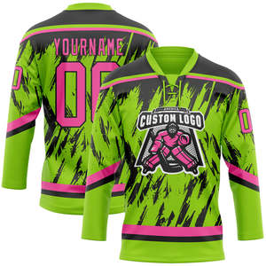 Maillot de hockey OEM sublimé, t-shirt d'équipe 100% polyester, vêtement de sport décontracté à manches longues, pull-over pour tenue d'équipe décontractée. - Product Image 2