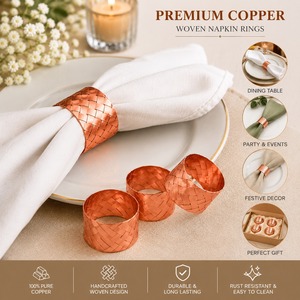 Anillos de Servilleta Metálicos Decorativos al por Mayor, Accesorios Hechos a Mano para Mesas de Comedor Rústicas, Mesas Festivas y Decoración del Hogar - Product Image 5