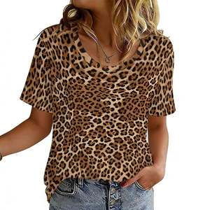 <b>Men's</b> <b>Leopard</b> <b>Print</b> Sublimation Transfer <b>Print</b> Short Sleeve O-Neck Casual Regular Fit Breathable Cotton T-<b>Shirt</b> - Product Image 5
