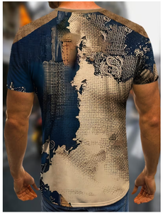 Men s Digital Print <b>Patchwork</b> Color Block <b>Shirt</b> Short Sleeve Casual Fashion <b>Shirt</b> Breathable Comfortable Fabric Regular Fit - Product Image 5