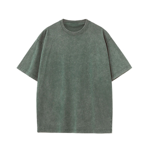 T-shirts personnalisables pour hommes, effet délavé, nouvelle mode, 100% coton tricoté, col rond, streetwear, grandes tailles, logo graphique, soie unie - Product Image 4