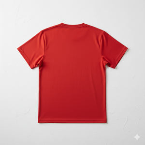 <b>Top</b> QuakWomen's <b>Red</b> Plain Crew Neck T-Shirt Half Sleeve Quick Dry Crocheted Cotton Logo Casual Spring Summer Regular Fit - Product Image 1