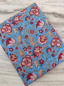 Tela de algodón elegante con estampado en bloque, ecológica, reutilizable, con estampado floral personalizado, tela estampada a mano, proveedor de pedidos al por mayor. - Product Image 2
