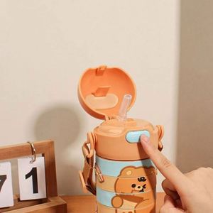 Bouteille d'eau isotherme en acier inoxydable 304 de qualité alimentaire de 430 ml pour enfants, avec motif puzzle - Product Image 3